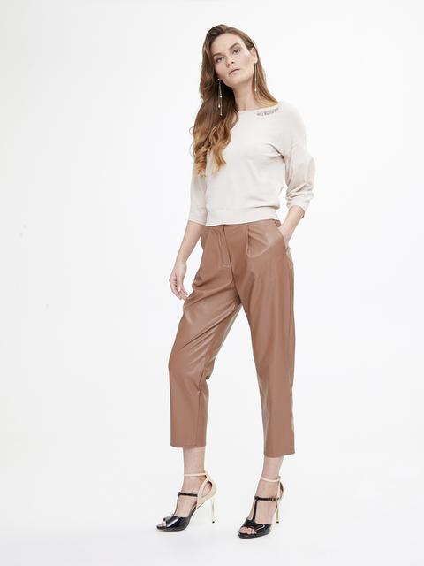 Pantaloni Carrot Effetto Pelle from Motivi on 21 Buttons