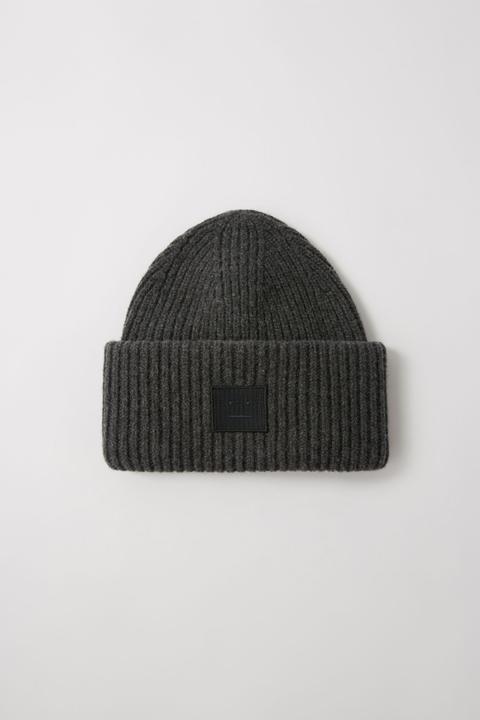 Ribbed Beanie Hat Charcoal Melange