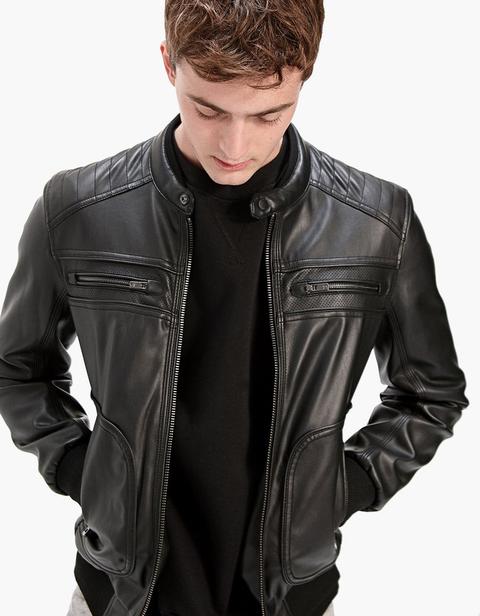 Giubbotto Biker Zip Pu Nero