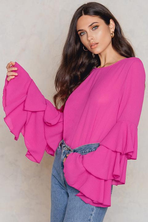 Triple Layer Flounce Blouse Pink