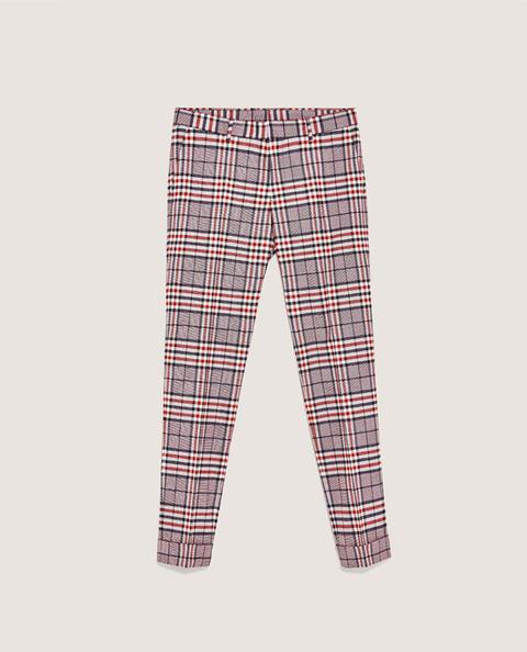 Pantaloni Abito A Quadri Tartan