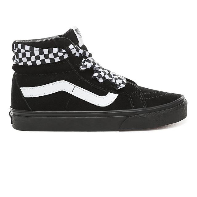 black vans checkered laces