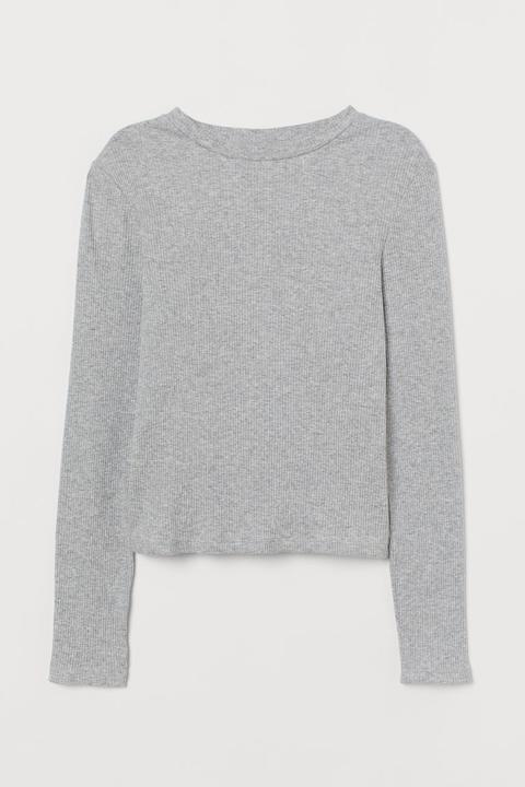 Top En Canalé - Gris