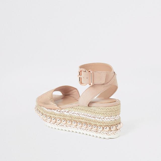 river island beige studded flatform espadrille wedges