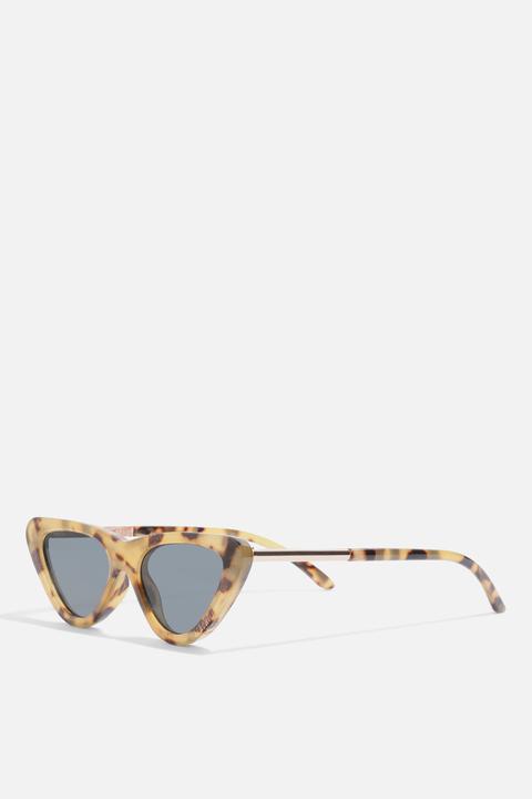 Womens Polly Pointy Frame Sunglasses - Tortoise She, Tortoise She