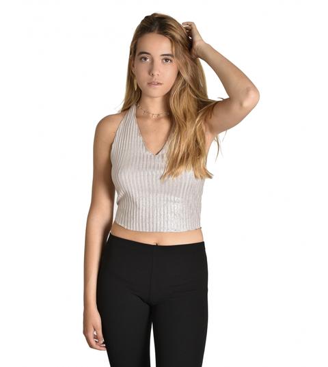 Halter Punto • Lurex Beige
