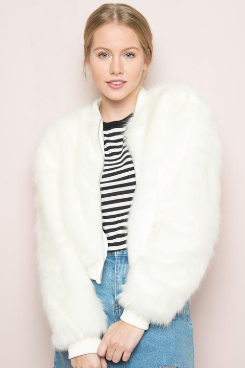 Fiona Fur Bomber Jacket