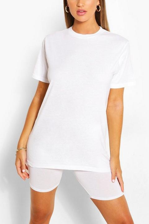 Womens Oversized T-shirt - White - L, White