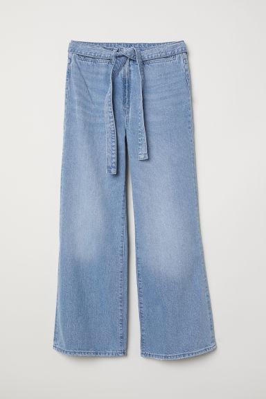 H & M - Wide High Waist Jeans - Blu