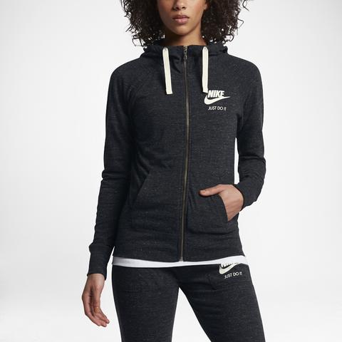 Felpa Con Cappuccio E Zip A Tutta Lunghezza Nike Sportswear Gym Vintage - Donna