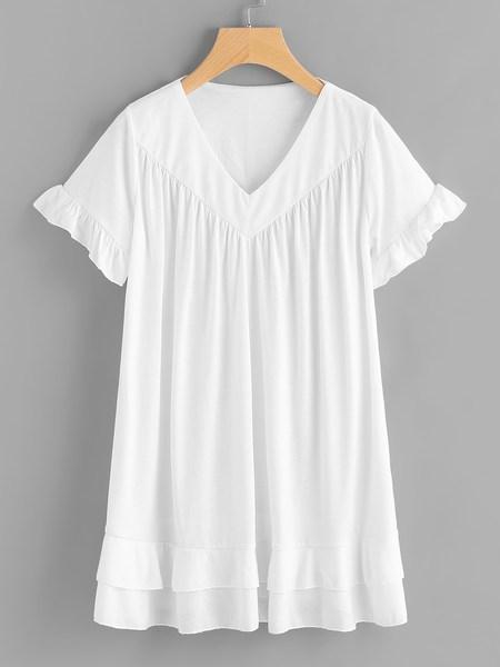 T-shirt Vestito Con Scollo A V