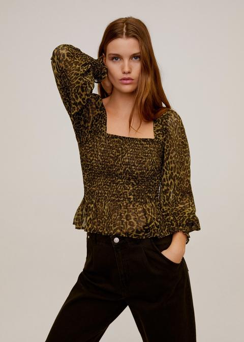 Blusa Leopardo Elásticos