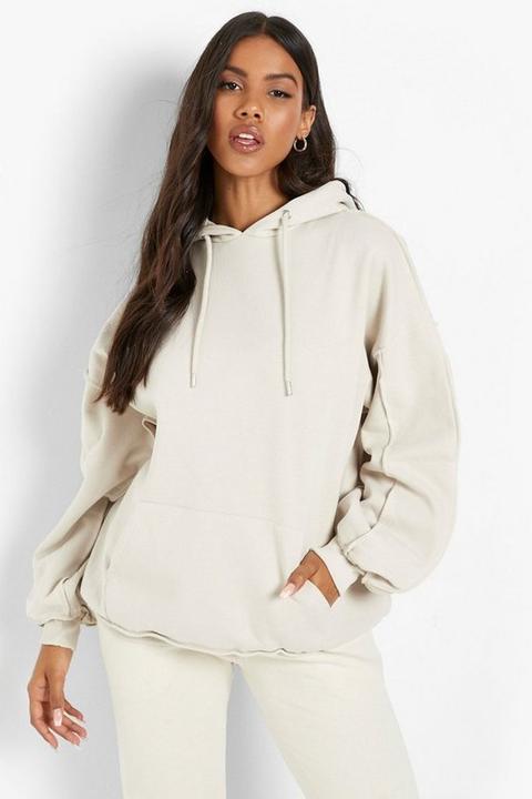 Sweat À Capuche À Coutures Apparentes - Gris Pierre - Xl, Gris Pierre
