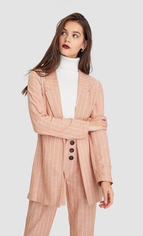 Stradivarius Veste Fluide Femme Rose Pastel Xs