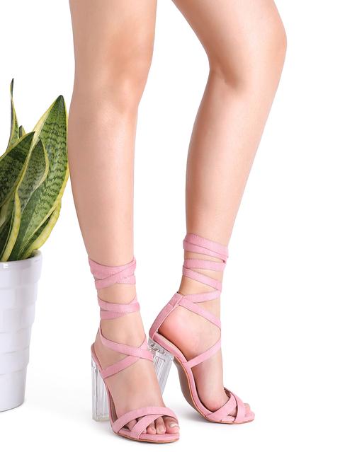 Sandalias De Ante Con Tiras Rosa