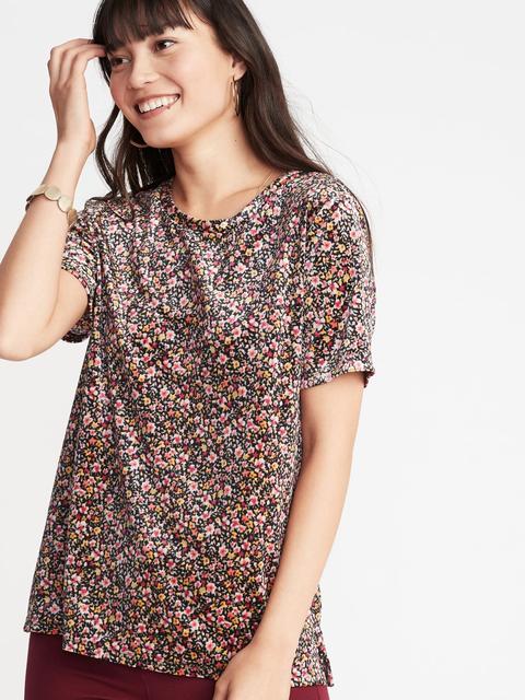 Velvet Floral Top For Women from Old 
