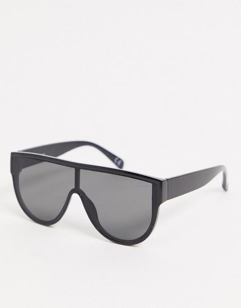 Gafas De Sol Estilo Aviador Extragrandes Con Parte Superior Plana En Negro De Asos Design