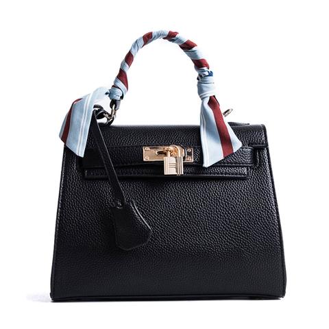 Bolso De Hombro De La Pu Del Diseño De La Cerradura Del Metal Con La Bufanda