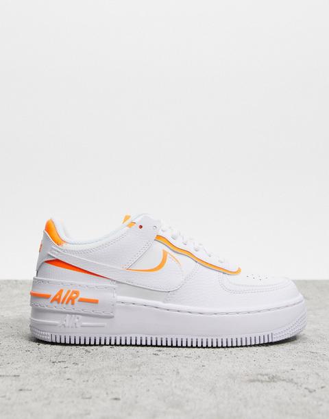 nike air force 1 shadow white and orange trainers