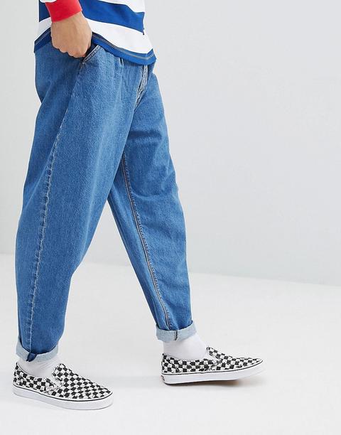 Asos Recycled Oversized Jeans In Mid Wash