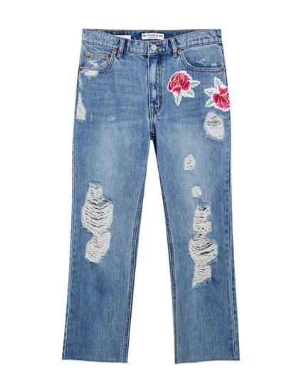 Jeans Mom Fit Rotos Grandes