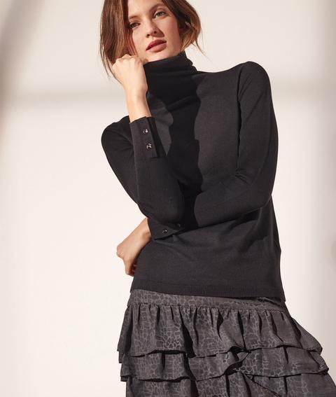 Pull Fin Col Roulé - Camille - S - Noir - Femme - Etam