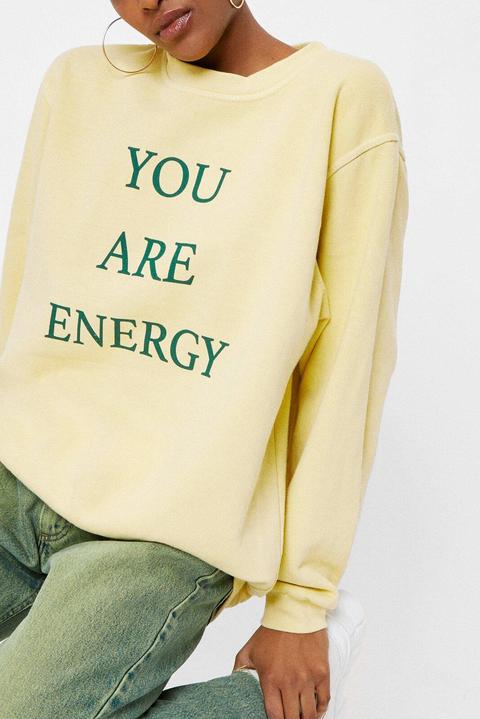 Sweat Ample À Impressions You Are Energy - Jaune - M, Jaune