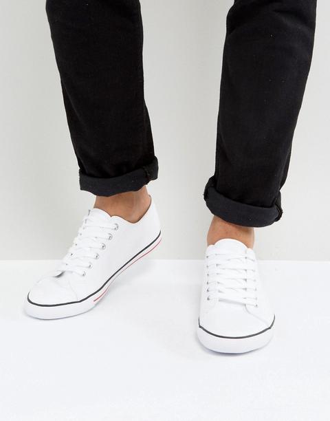 Zapatillas De Lona Blanca Con Cordones De Asos Design