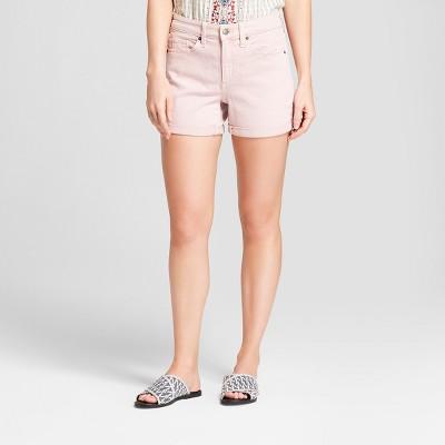 Women's High-rise Cuffed Hem Midi Jean Shorts - Universal Thread Pink