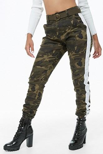 Camo pants with hot sale side stripe