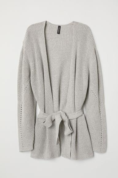 H & M - Cardigan Con Cintura - Grigio