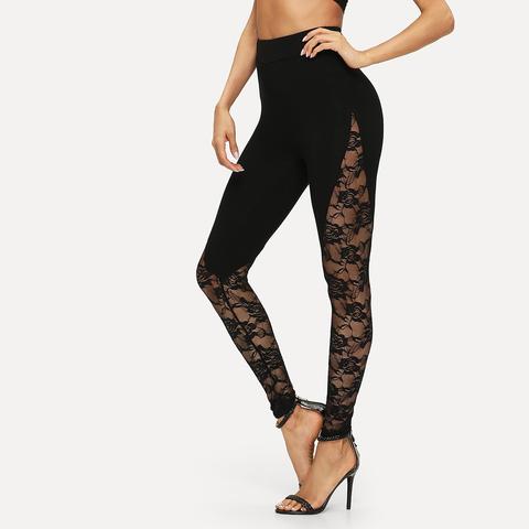 Leggins Con Encaje Floral