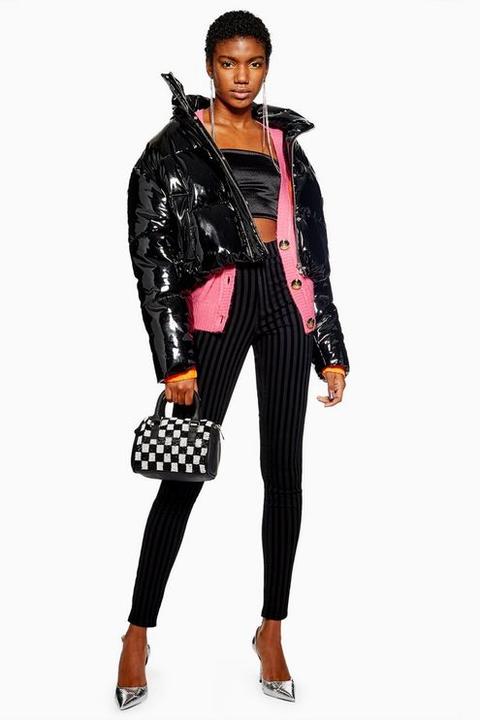 black vinyl puffer jacket topshop