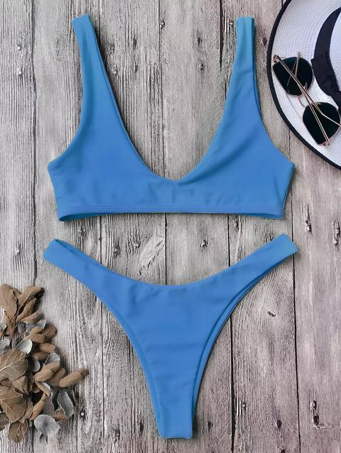 Bikini Con Taglio Alto Blue Neon Yellow Pink Red Turqoise Army Green Purple