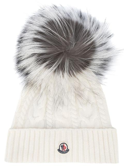 Moncler Gorro Con Pompón Oversize - Blanco