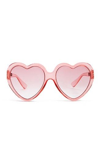 Forever 21 Heart Shaped Sunglasses Pink/pink