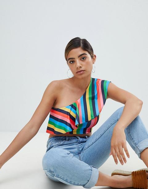 Missguided - Top Monospalla A Righe - Multicolore