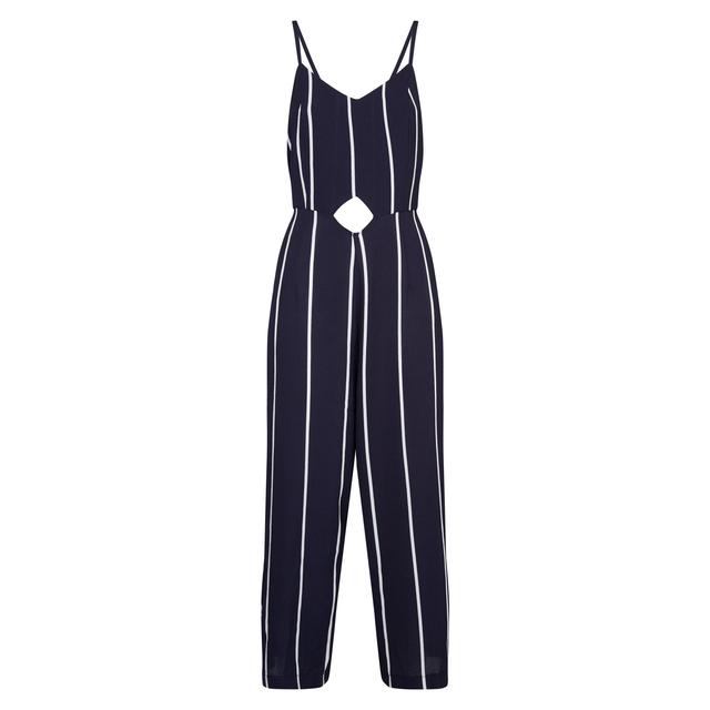 ax paris navy stripe jumpsuit