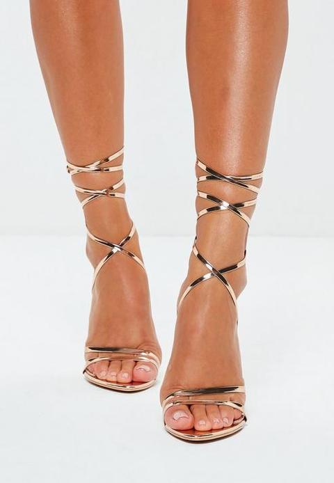 rose gold barely there heels