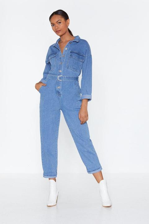 Womens All In Relaxed Denim Boilersuit