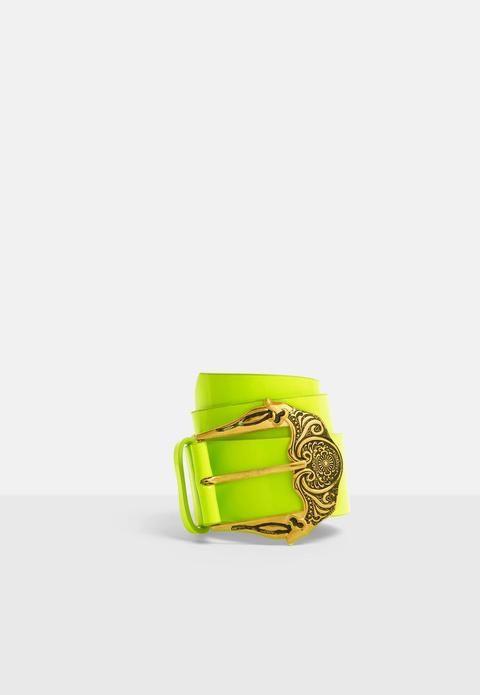 Neon Green Plastic Western Belt, Lime