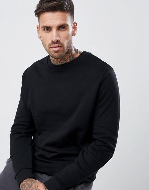 Sudadera De Tejido Orgánico En Negro De Asos Design