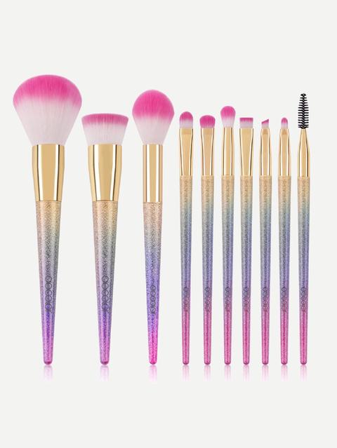 Glitter Handle Makeup Brush 10pcs