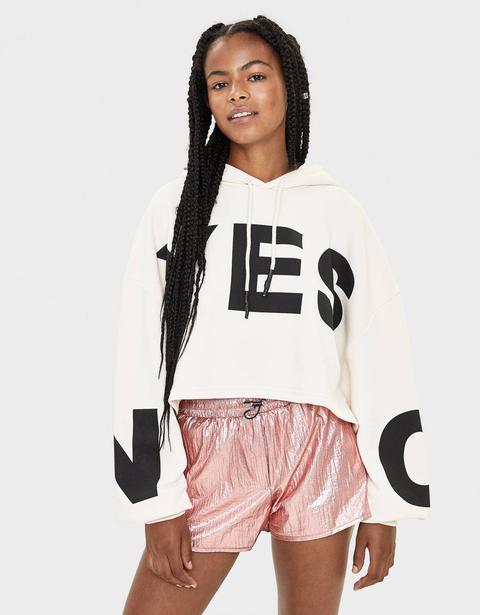 Cropped-sweatshirt Mit Print