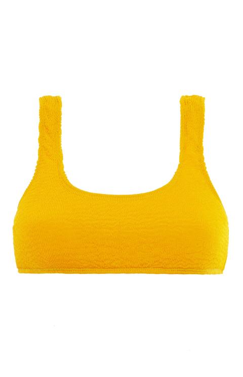 Yellow Crinkle Bikini Top