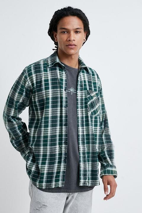 Urban Renewal Vintage Green Checked Flannel Shirt - Green At Urban Outfitters