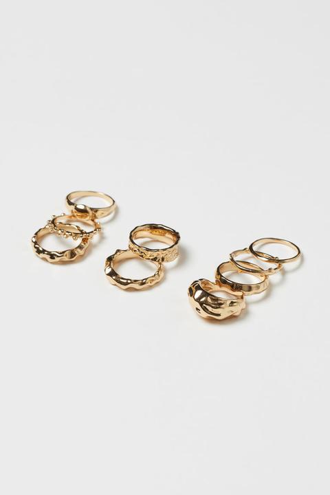 Pack De 9 Anillos - Oro