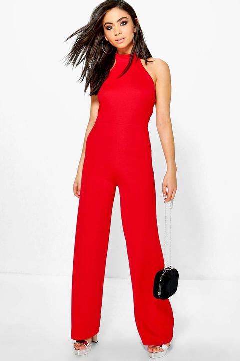 Beth High Neck Wide Leg Jumpsuit