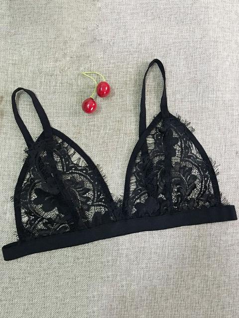 Black Lace Spaghetti Strap Bra