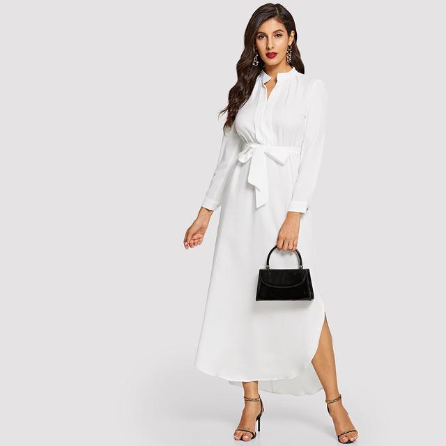Vestito Camicia Lunga Con Coulisse In Vita from SheIn on 21 Buttons